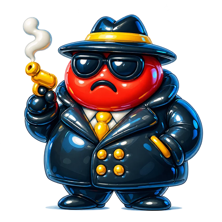 Agent Ember, Spyfall’s red detective in a hat and sunglasses